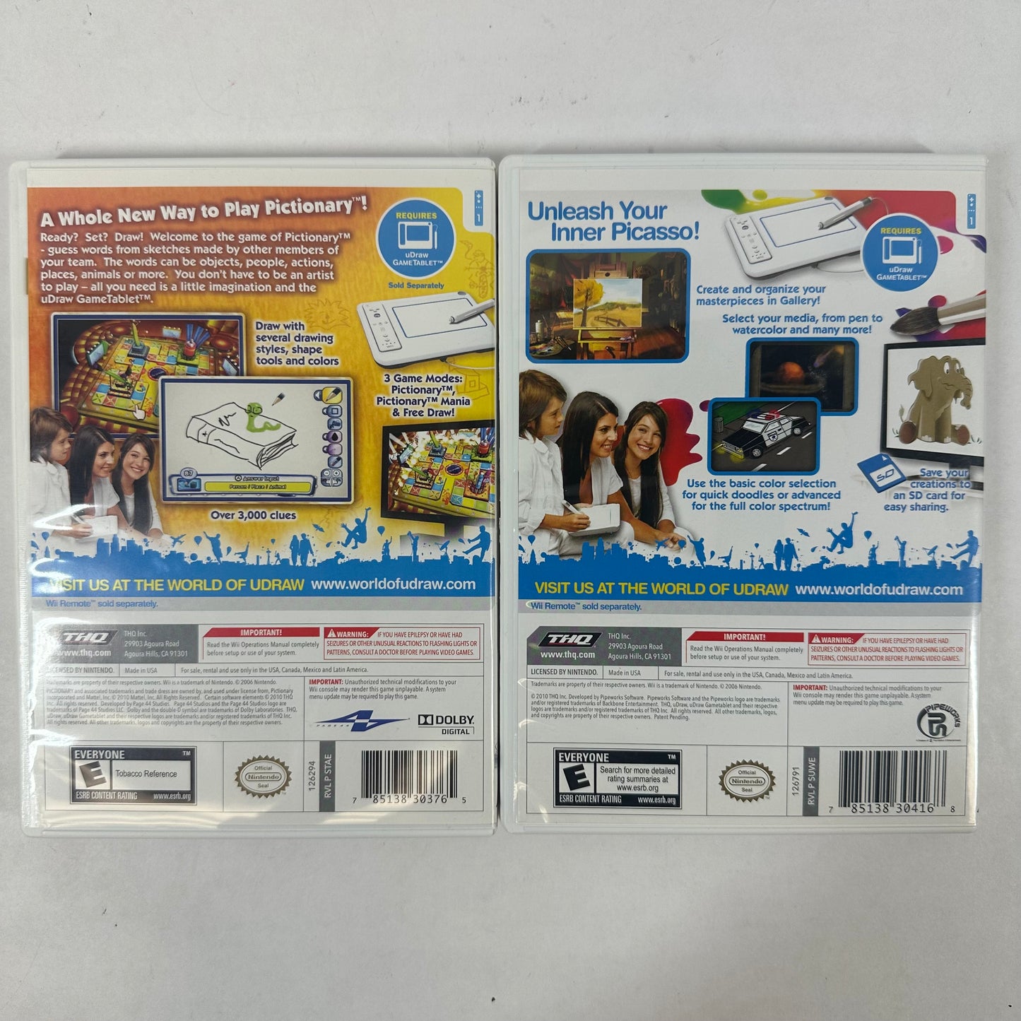 THQ uDraw GameTablet with uDraw Studio and Pictionary (Nintendo Wii 2010) Bundle
