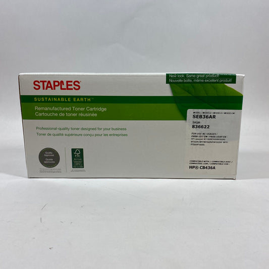 New Staples Sustainable Earth SEB36AR Black Remanufactured Toner Unit