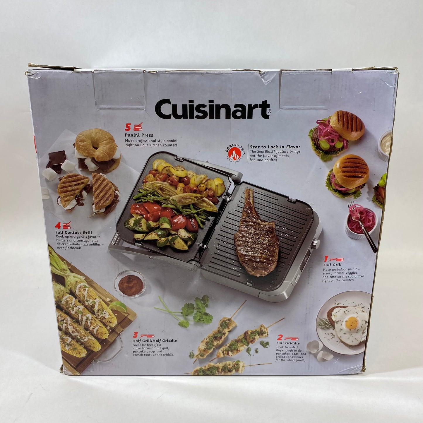 New Cuisinart Griddler Five Electric Grill Griddle Pan GR-5BP1