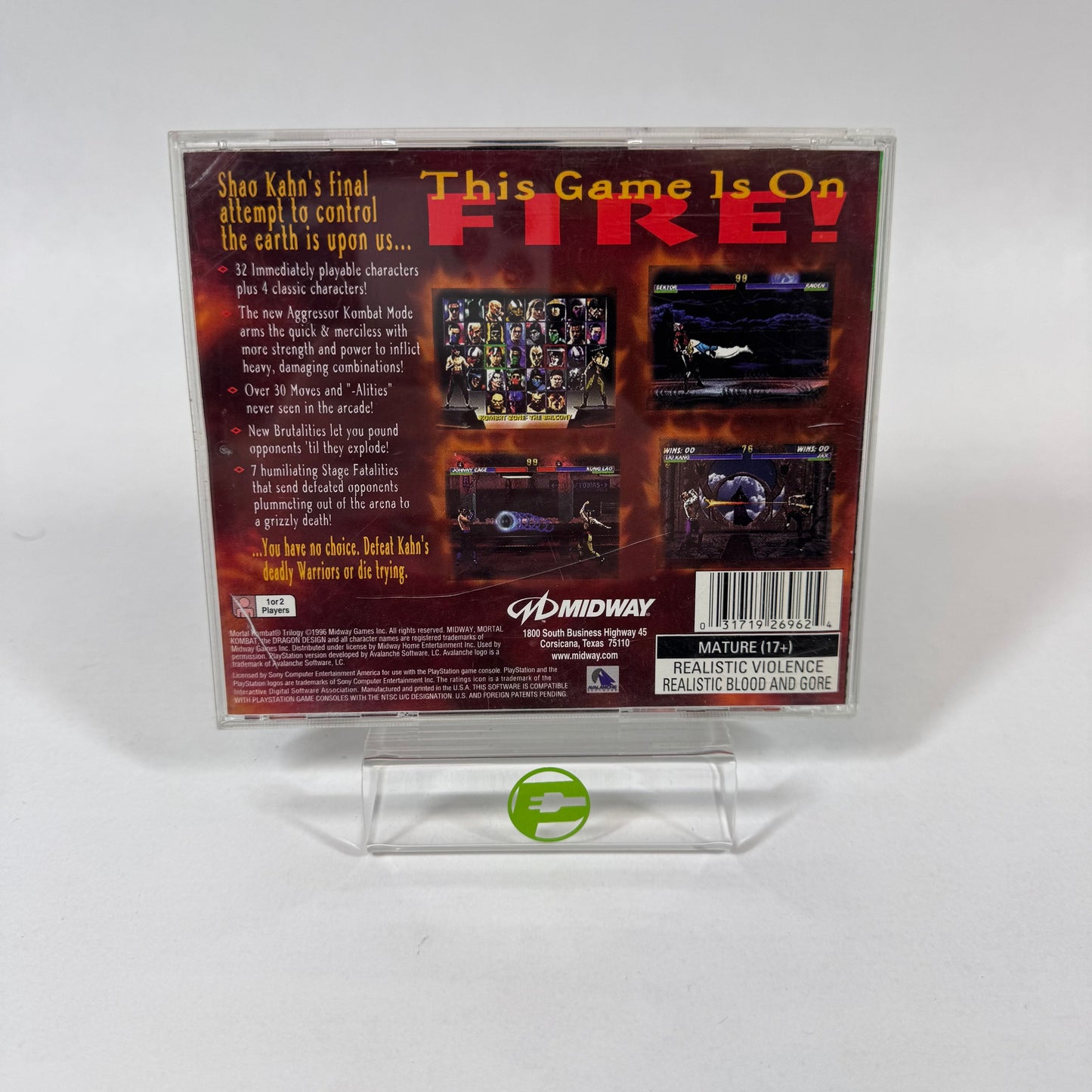 Mortal Kombat Trilogy (Sony PlayStation 1 PS1, 1995)