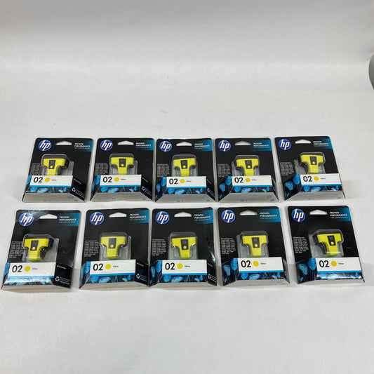 Lot of 10 New HP 02 C8773WN Yellow Ink Cartridge