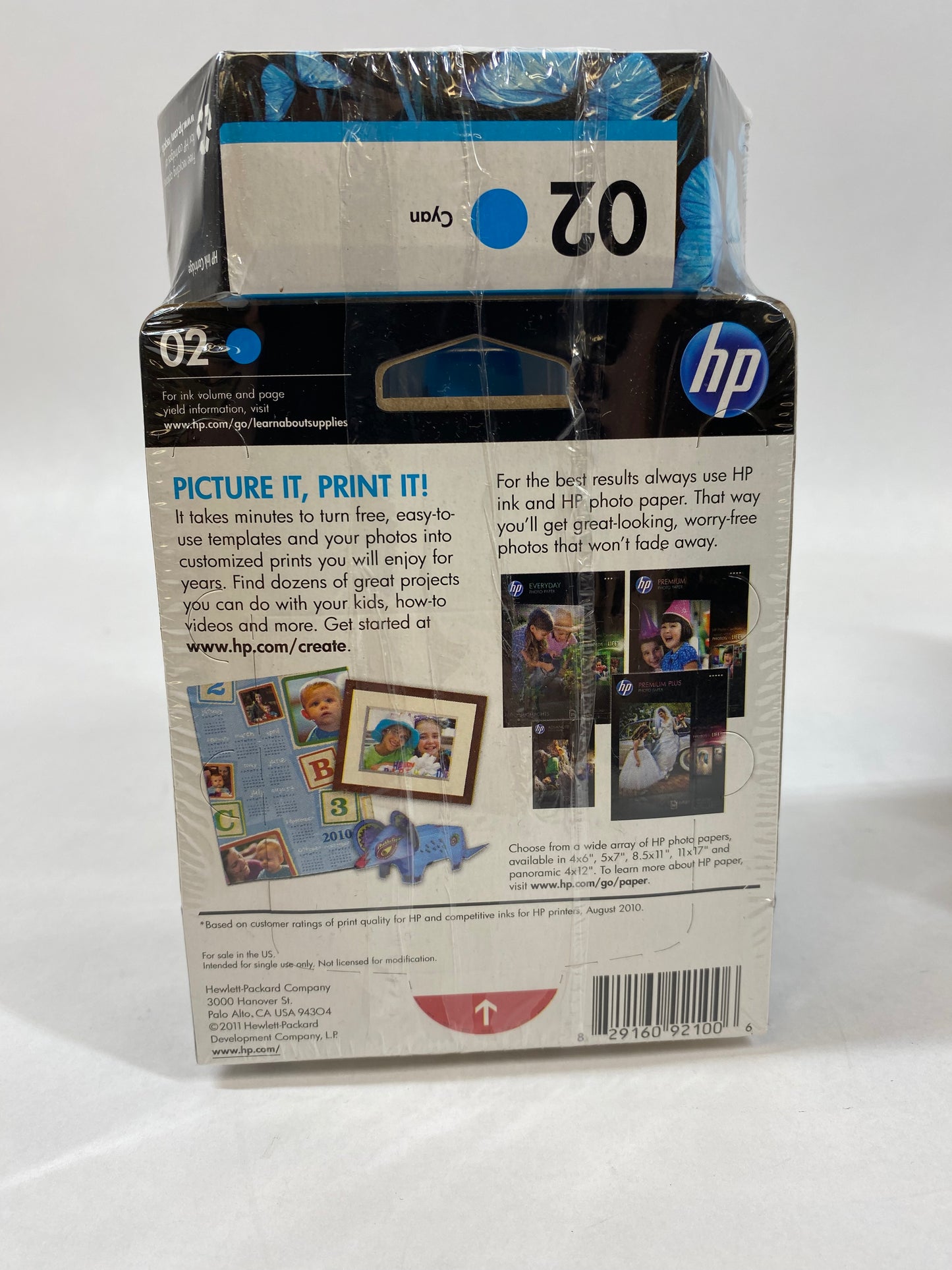 Lot of 3 New HP 4-Pack 02 C8771WN Cyan Ink Cartridge