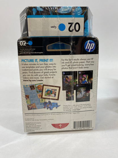 Lot of 3 New HP 4-Pack 02 C8771WN Cyan Ink Cartridge