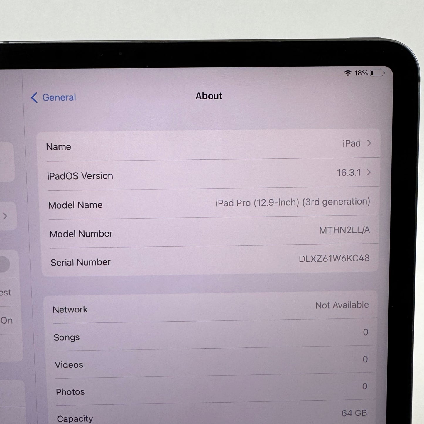 WiFi Only Apple iPad Pro 12.9" 3rd Gen 64GB With Apple Pencil Gen 2