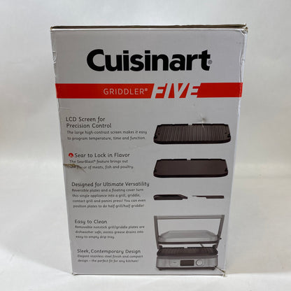 New Cuisinart Griddler Five Electric Grill Griddle Pan GR-5BP1