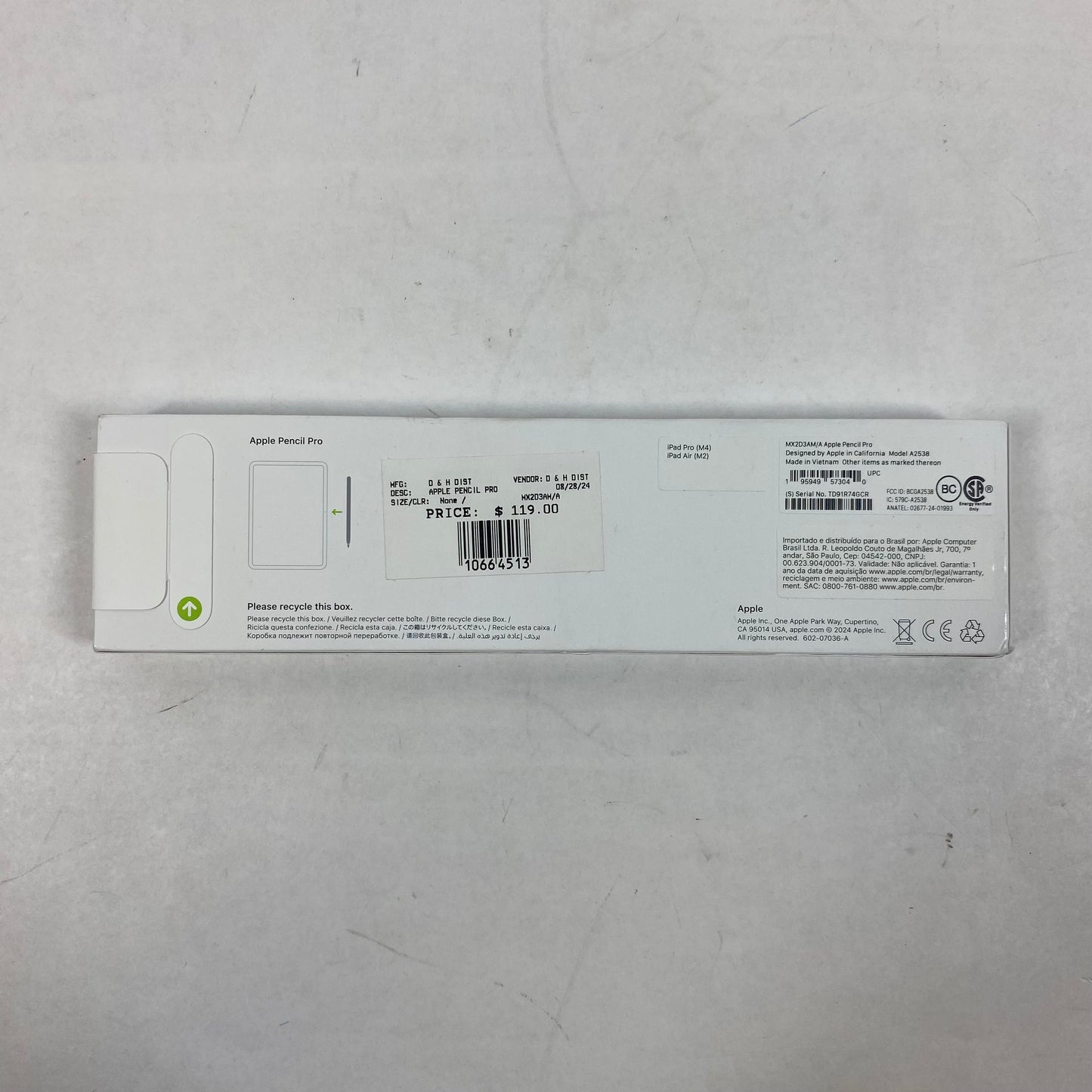 New Apple Pencil Pro White MX2D3AM/A