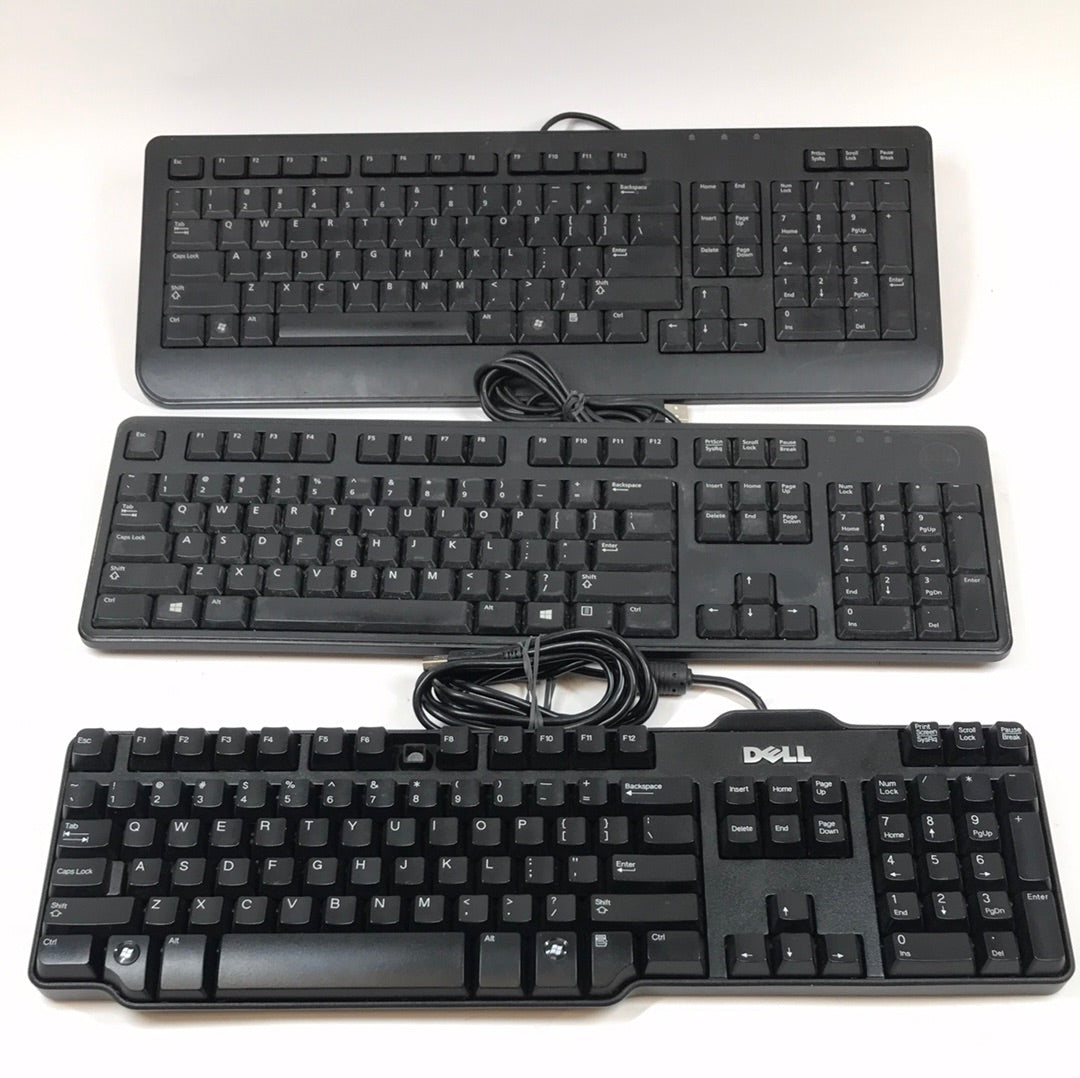 Lot of 3 Dell Various Keyboards KB212-B, SK-8115, KU-1018