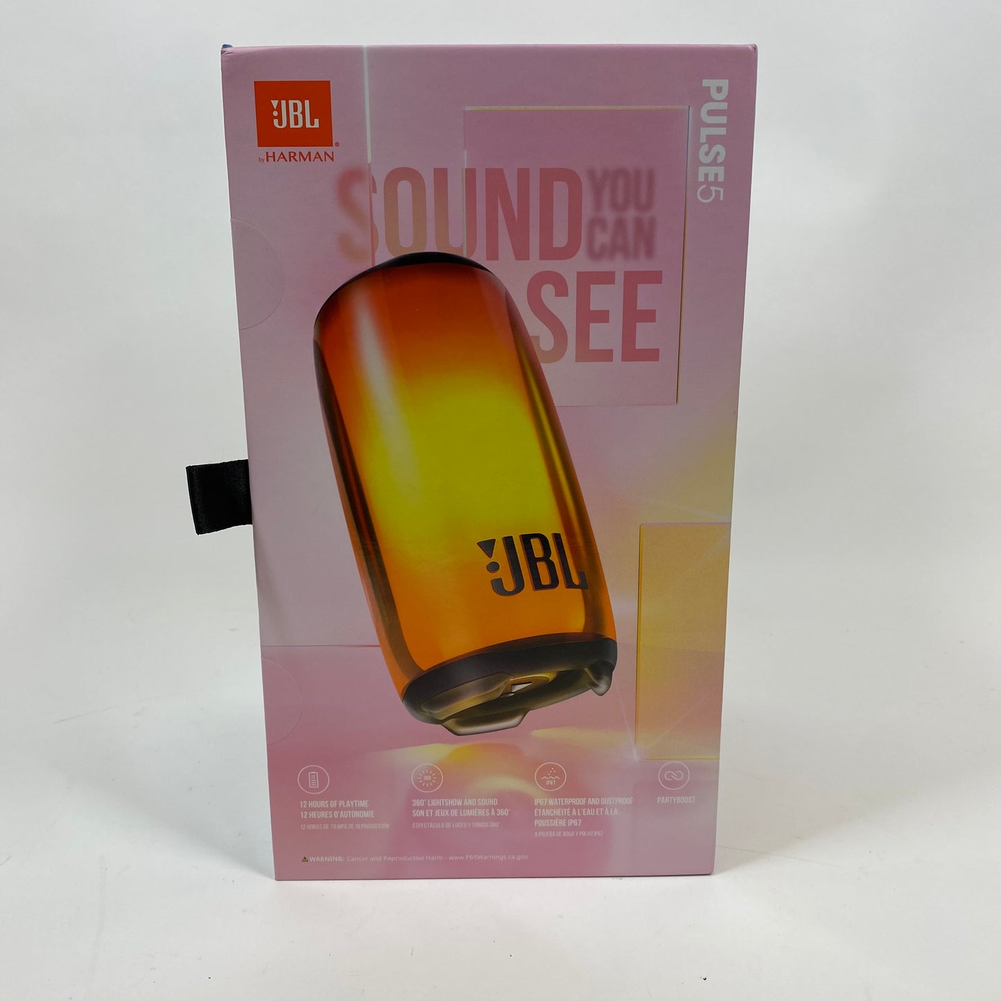 New JBL Pulse 5 Portable Waterproof Bluetooth Speaker Black/RGB JBLPULSE5BLKAM