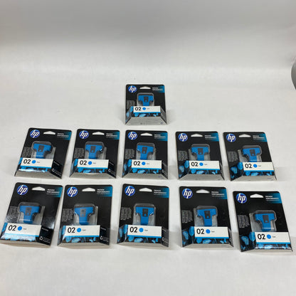 Lot of 11 New HP 02 C8771WN Cyan Ink Cartridge