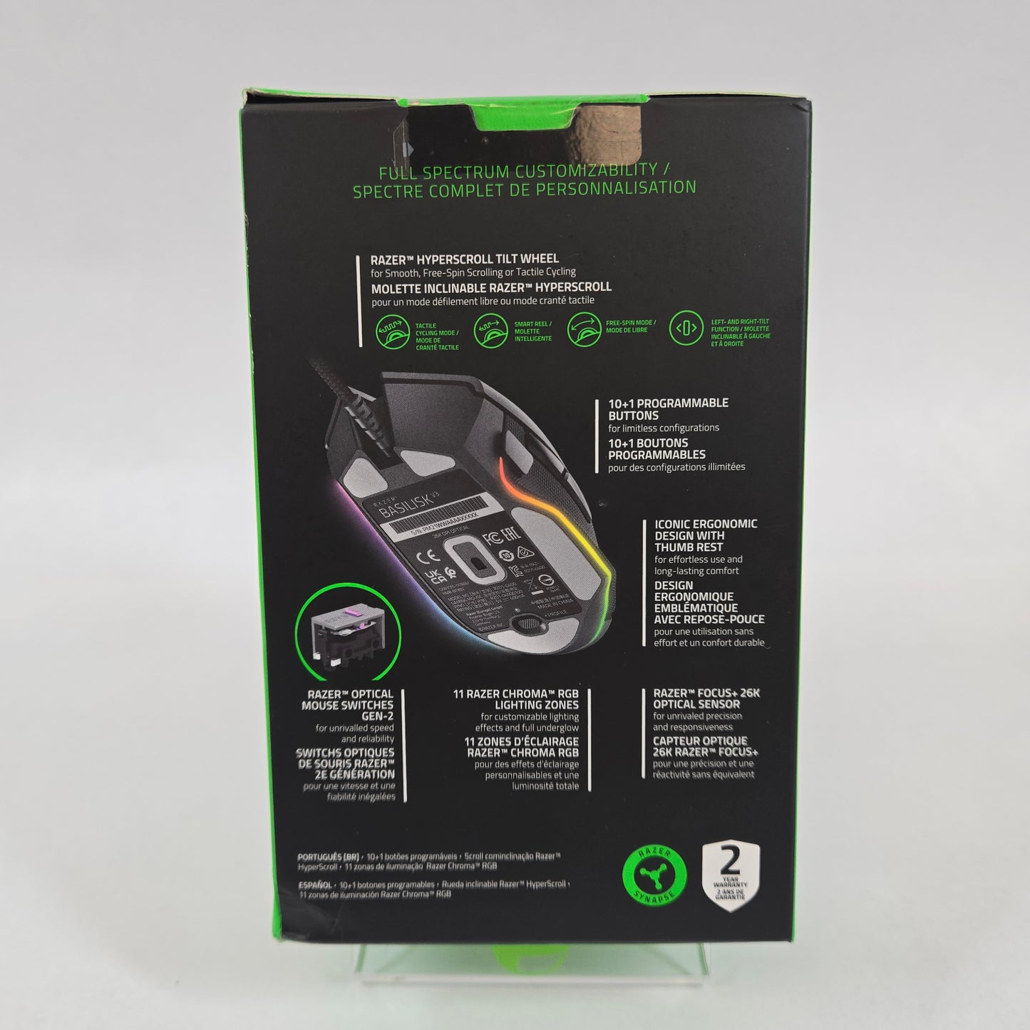 New Razer Basilisk V3 Black RZ01-04000100-R3U1 Gaming Mouse SEALED