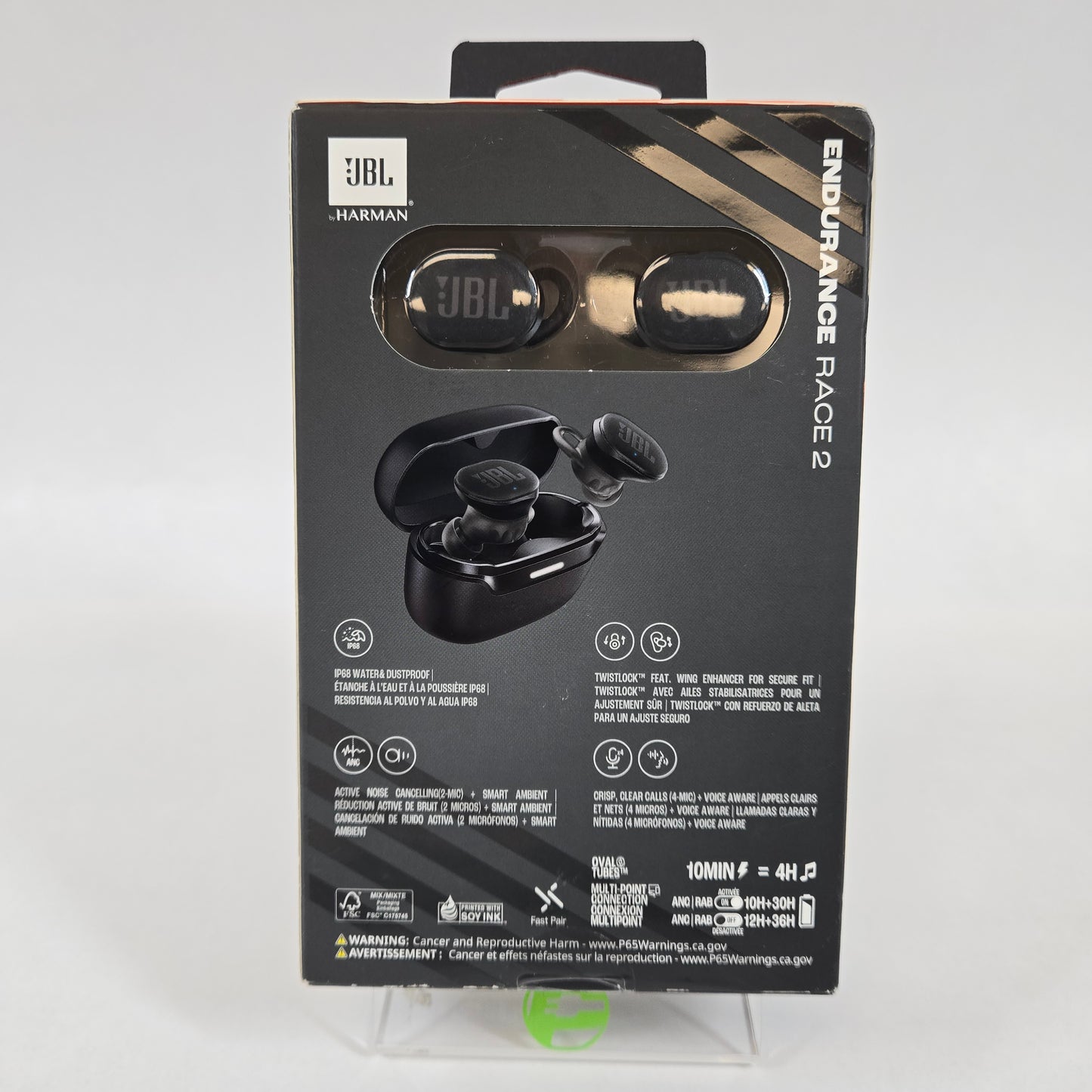 New JBL Endurance Race 2 Waterproof Bluetooth Wireless Earbuds Black