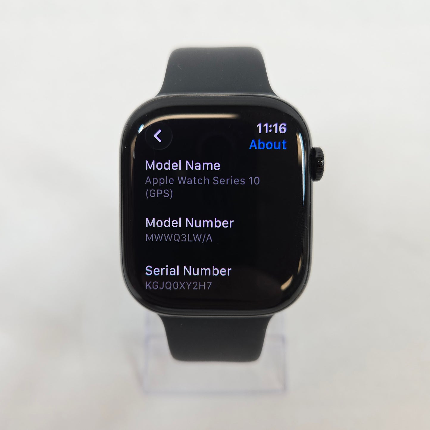 GPS Only Apple Watch Series 10 46MM Black Aluminum Black Sport Band MWWQ3LW/A