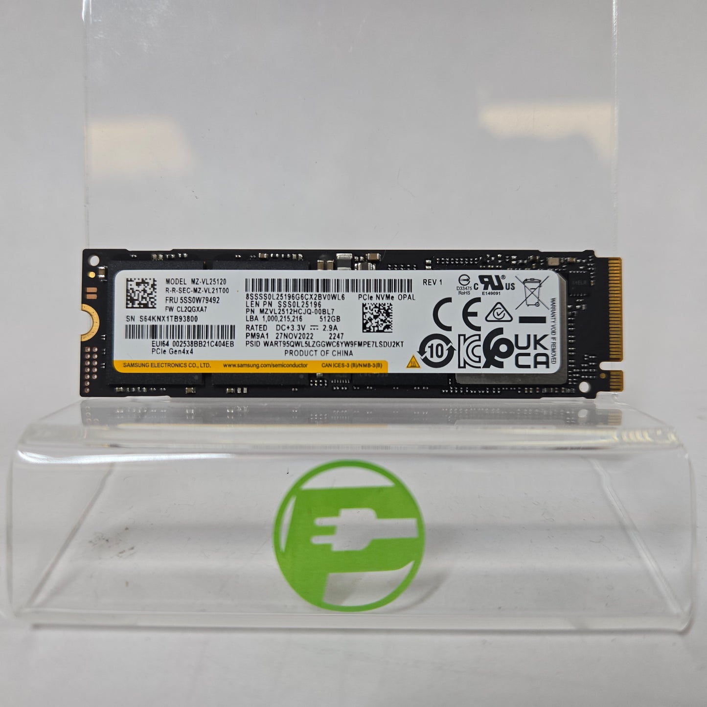 Samsung M.2 2280 SSD 512GB PCIe Gen4 x4 SSD MZ-VL25120